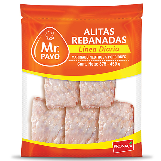 Mr. Pavo Alitas Rebanadas Linea Diaria Funda 375 - 450 Gr.