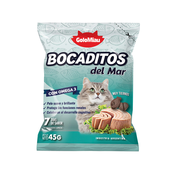 Bocaditos Para Gato Golomiau Del Mar 45 Gr