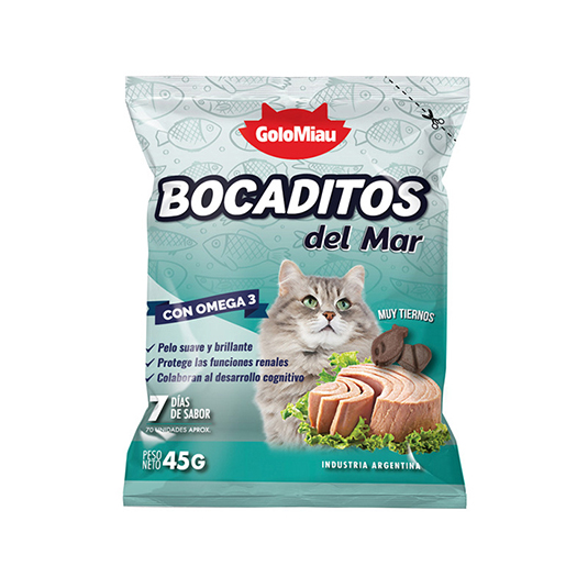 Bocaditos Para Gato Golomiau Del Mar 45 Gr
