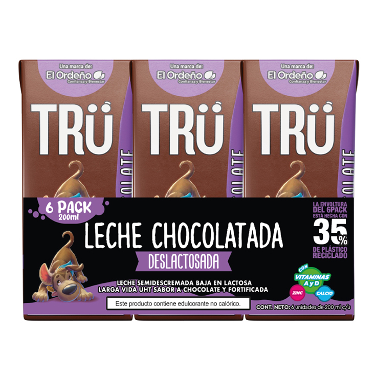 Leche Tru Deslactosada Chocolate Sixpack 200Ml C/U
