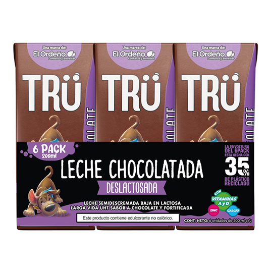 Leche Tru Deslactosada Chocolate Sixpack 200Ml C/U