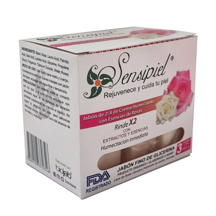Jabon Sensipiel Crema Humectante Con Esencias De Rosas Tripa Jabon Sensipiel Crema Humectante Con Esencias De Rosas Tripa