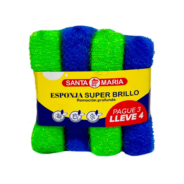 Esponja Super Brillo Santa Maria Pague 3 Lleve 4