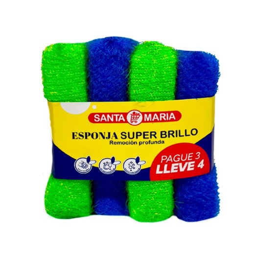 Esponja Super Brillo Santa Maria Pague 3 Lleve 4