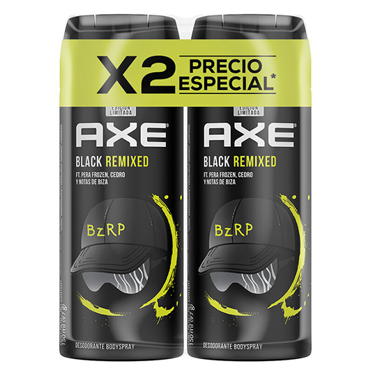 Desodorante Aerosol Axe Pack Black Remixed 150 Ml