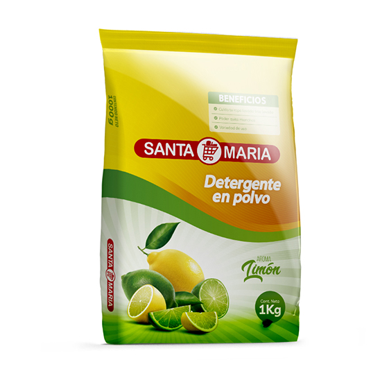 Detergente Polvo Limon Santa Maria 1 Kg.
