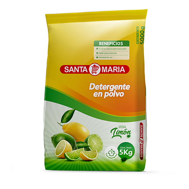 Detergente Polvo Limon Santa Maria 5 Kg.
