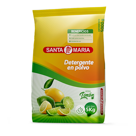 Detergente Polvo Limon Santa Maria 5 Kg.