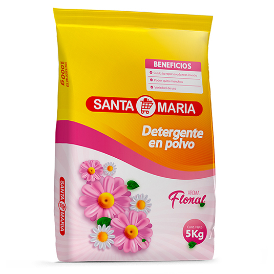 Detergente Polvo Floral Santa Maria 5 Kg.