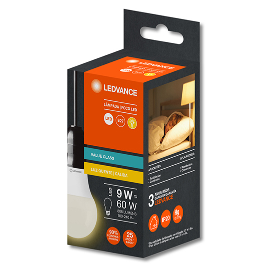 Foco Ledvance Led 9W Luz Calida Un.