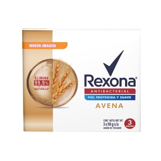 Jabon Antibacterial Rexona Avena X3 110 Gr C/U
