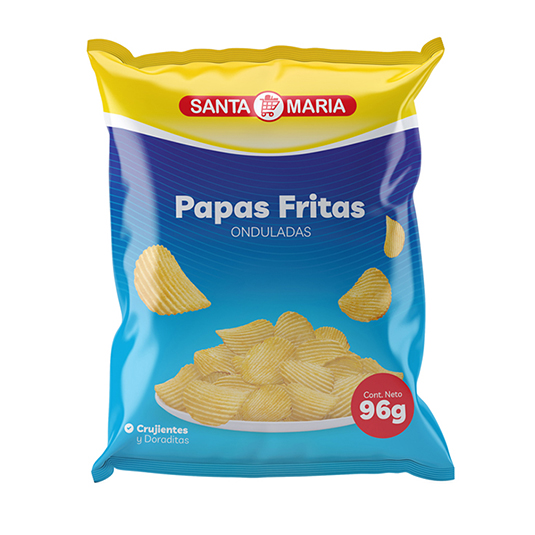 Papas Fritas Onduladas Santa Maria 96 Gramos
