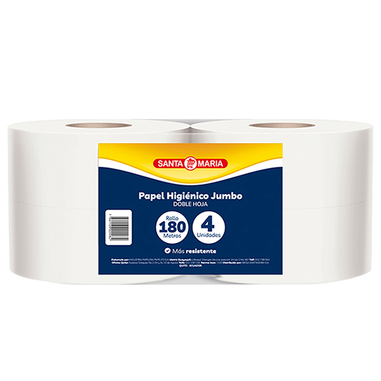 Papel Higienico Institucional Santa Maria 180 Mt X 4 Rollos