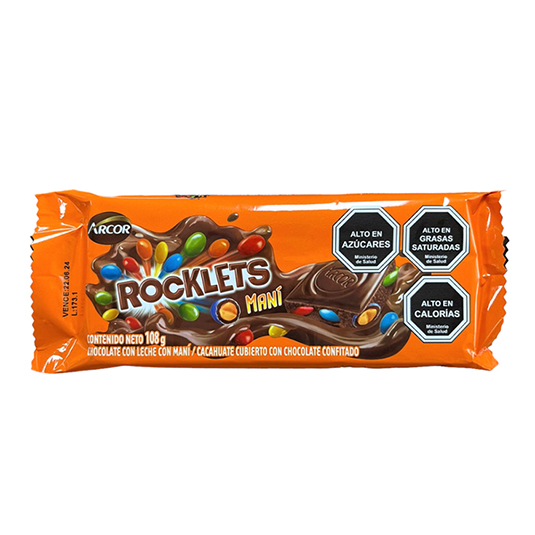 Chocolate Confitado Rockets Mani 108GR