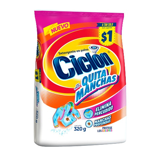 Ciclon Detergente Polvo Quitamanchas 320Kg.