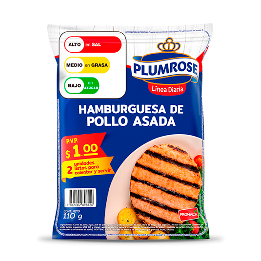 Plumrose Hamburguesa De Pollo Asada 110 Gr.