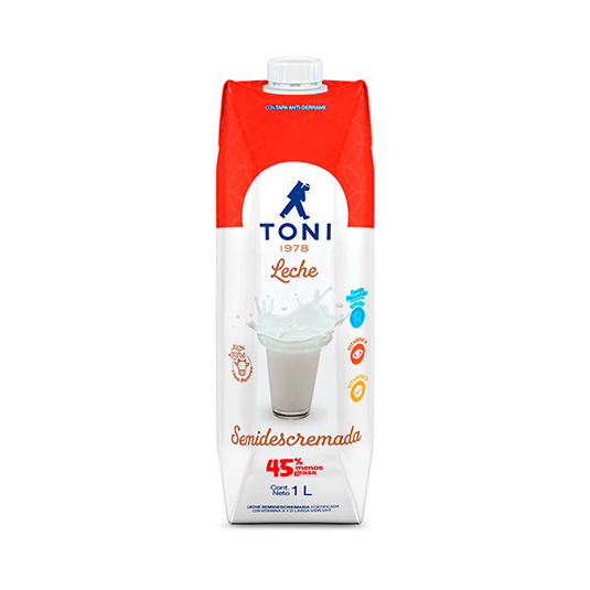 Leche Semidescremada Toni Tetrapack 1000 Ml