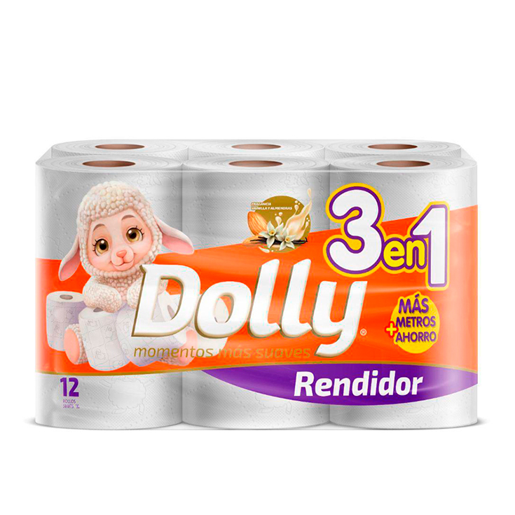 Papel Higenico Rendidor Dolly 2H 4x12