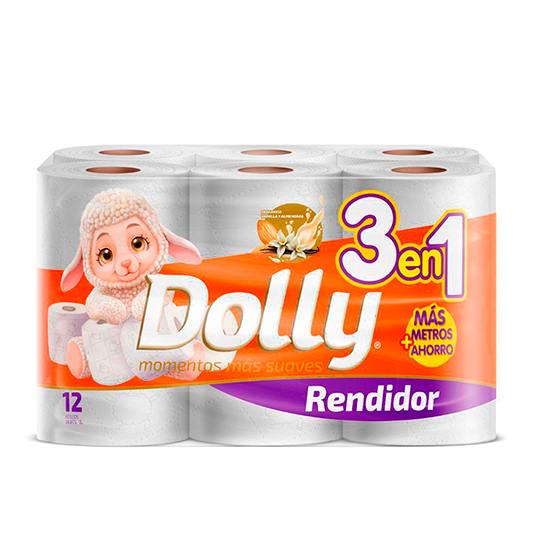 Papel Higenico Rendidor Dolly 2H 4x12