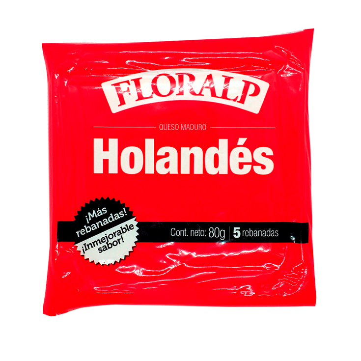 Queso Holandes Rebanado Floralp 80 Gr