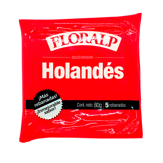 Queso Holandes Rebanado Floralp 80 Gr