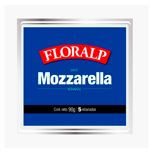 Queso Mozzarella Rebanada Floralp 90 Gr
