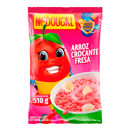 Mc Dougal Cereal Funda Arroz Crocante Fresa 510 Gr.