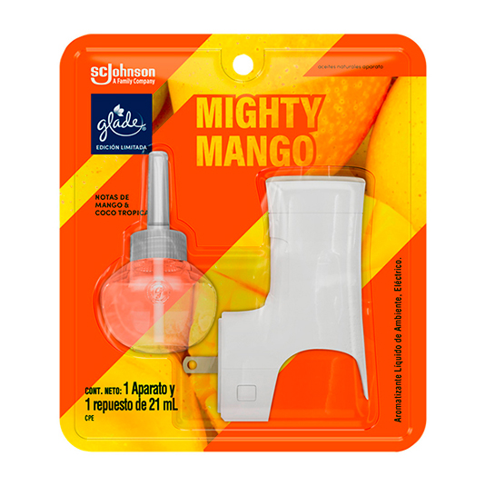 Aceite Glade Aromatizante Aparato & Repuesto Mango 21Ml