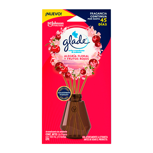 Difusor Glade Aromatizante Alegría Floral Y Frutos Rojos 100