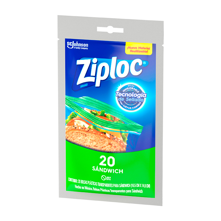 Ziploc Bolsas Plasticas Transparentes Econopack Para Sandwic