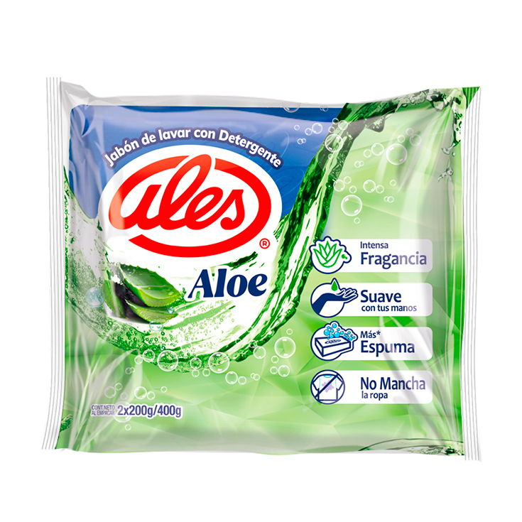 Ales Jabon Maquinado Aloe X 2 Un 200Gr C/U