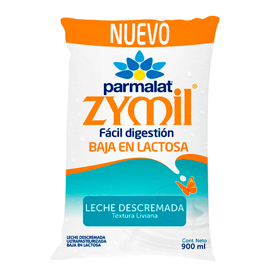Leche Descremada Zymil Con Vitaminas Parmalat Funda 900Ml