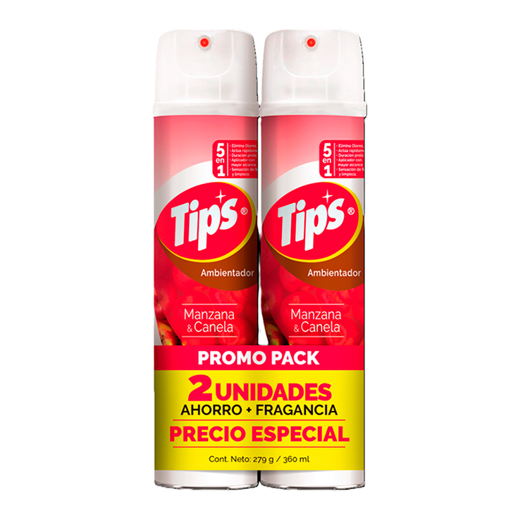 Ambientador Pack Tips Spray Manzana & Canela Precio Espec 36