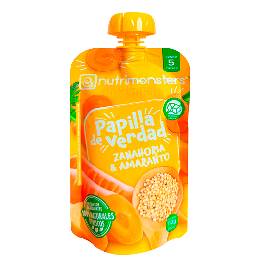 Papilla Nutrimonsters Zanahoria Y Amaranto 113Gr.