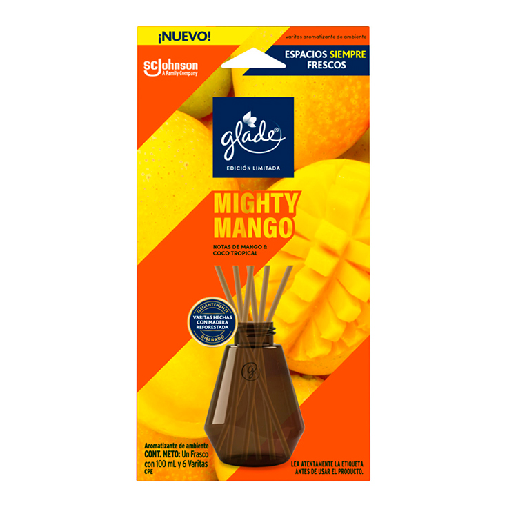 Difusor Glade Aromatizante De Ambiente Varitas Mango 100Ml.