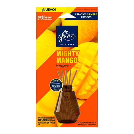 Difusor Glade Aromatizante De Ambiente Varitas Mango 100Ml.