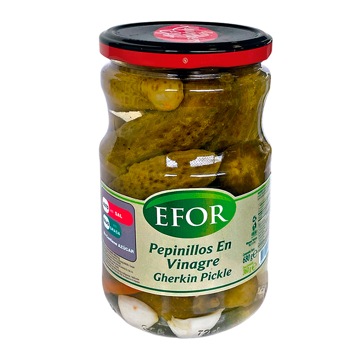Pepinillos En Vinagre Efor 680 Gr.