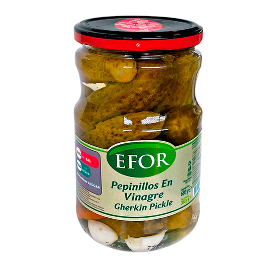 Pepinillos En Vinagre Efor 680 Gr.