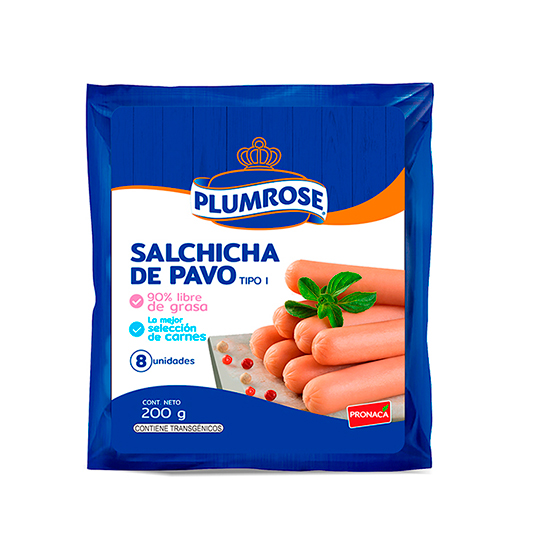 Salchicha De Pavo Plumrose 200 Gr.