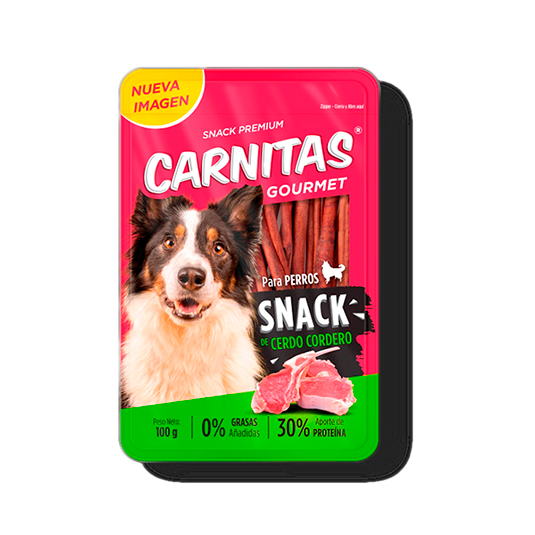 Snack Para Perros Gourmet Sabor a Cerdo y Cordero Carnitas 1