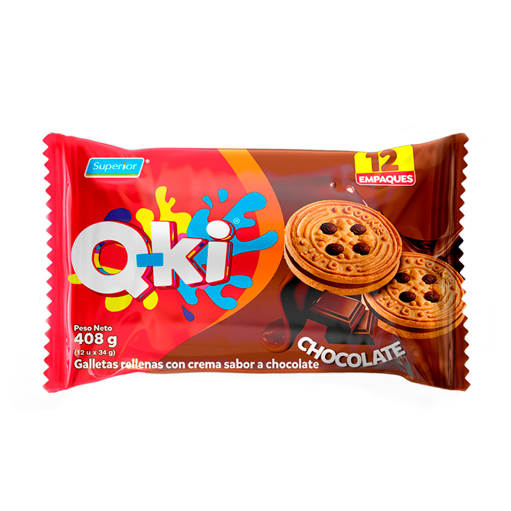 Galletas Rellenas de Chocolate Q-Ki 408GR