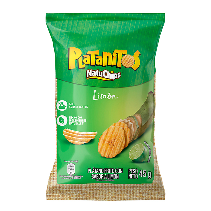 Platanitos Sabor A Limon Natuchips 45GR Platanitos Sabor A Limon Natuchips 45GR