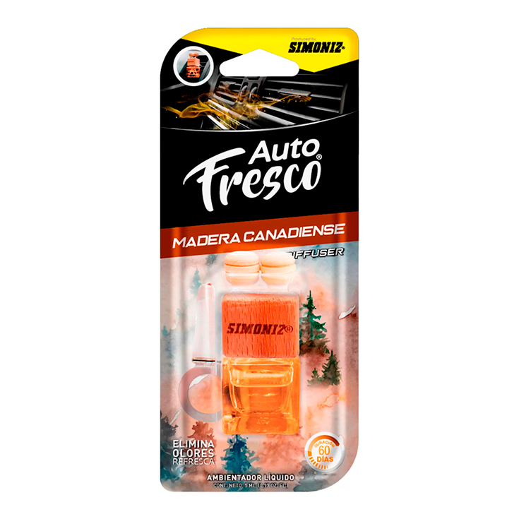 Ambientador Simoniz Cubo Diffuser Auto Fresco Madera 8 Ml.