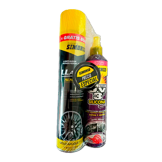 Siliona Simoniz Uv3 Chicle 300Ml+ Llantax Espuma 400 Ml.