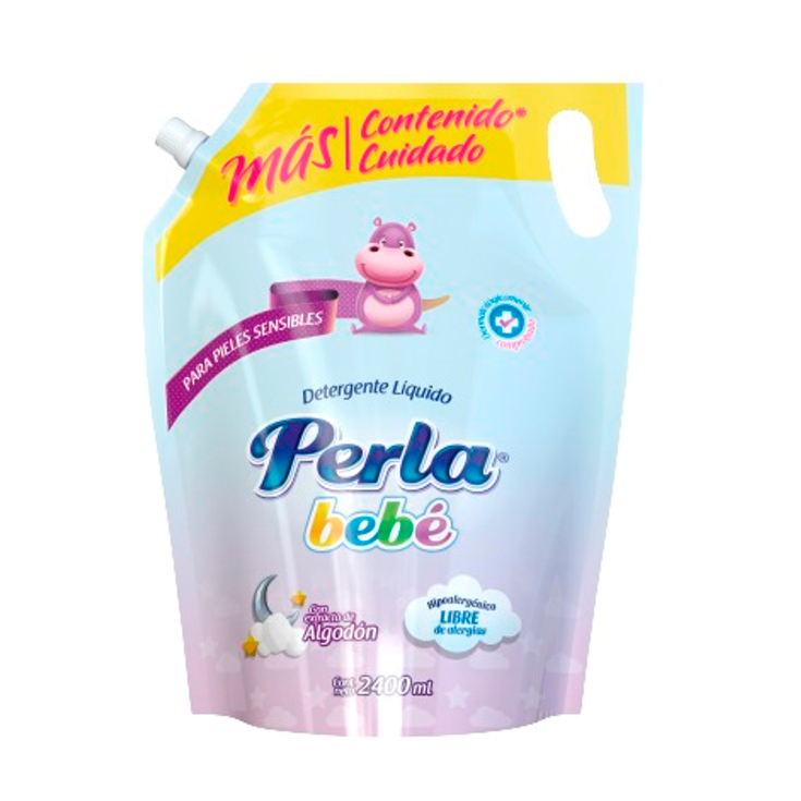 Perla Detergente Liquido Bebé Algodón Doypack 2.4 Ml.