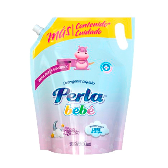 Perla Detergente Liquido Bebé Algodón Doypack 2.4 Ml.
