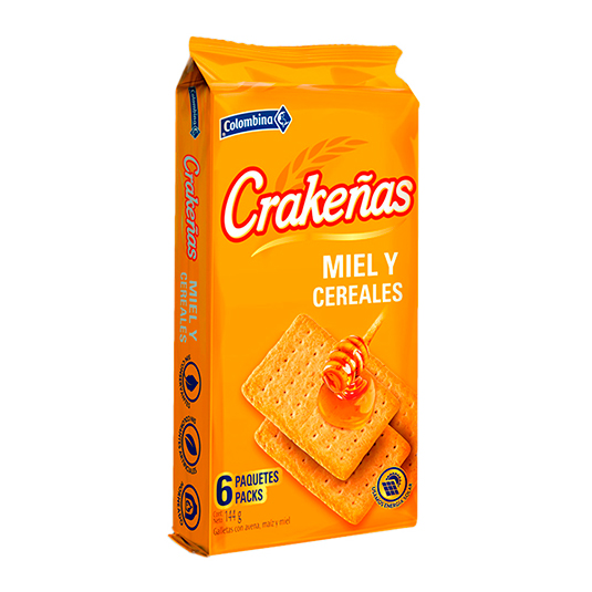 Galeltas Miel Y Cereales Pack X6Und Crakeñas