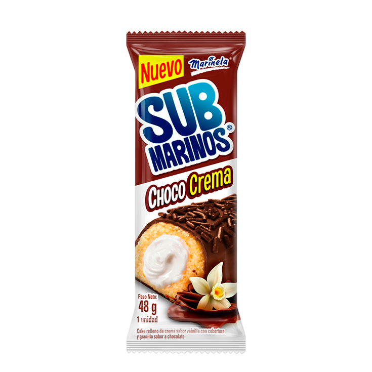Submarinos Choco Crema Marinela 48 Gr