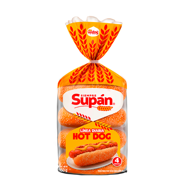Hot Dog Linea Diaria 4 Piezas Supan 160 Gr