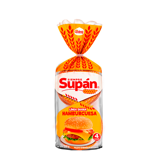 Hamburguesa Línea Diaria 4 Piezas Supan 230 Gr